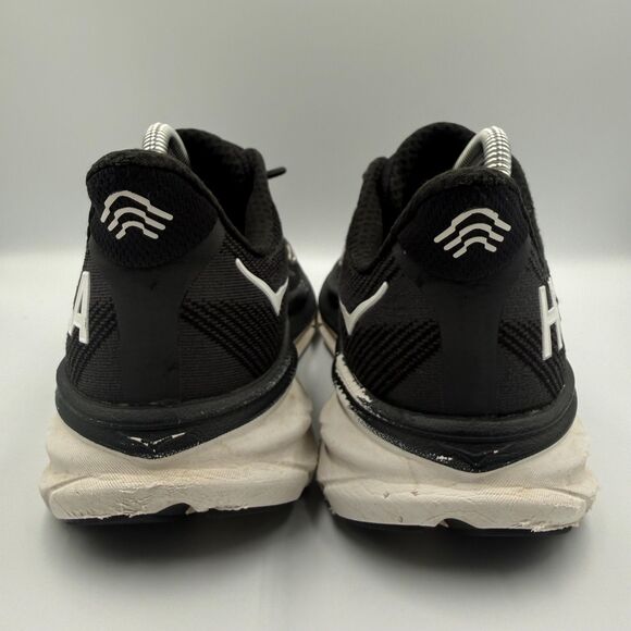 Hoka One One Clifton 9 Men\'s Size 9.5 D Black White Running Shoes‎ Sneakers